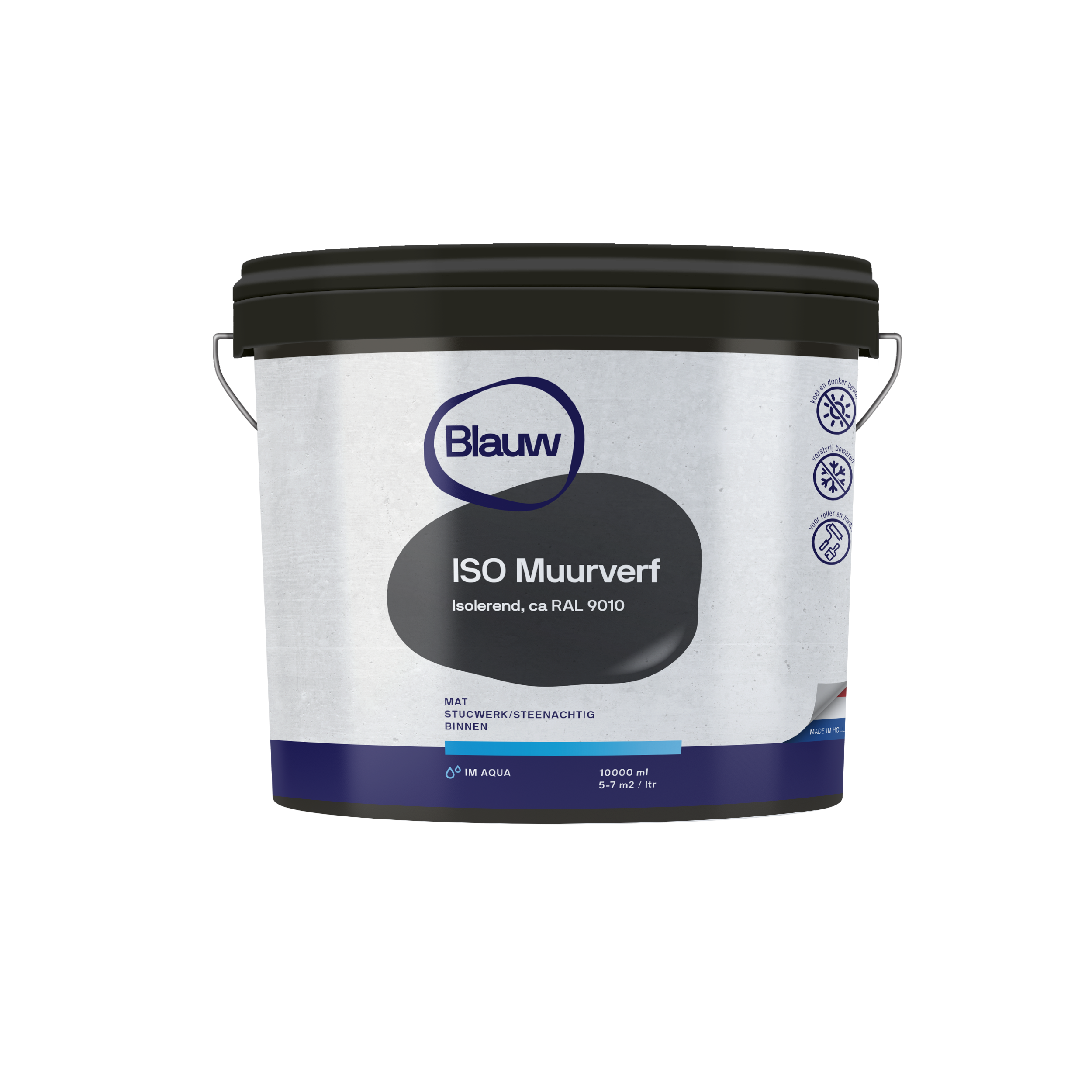 BLAUW ISO Isolatiemuurverf RAL 9010/01/16/03