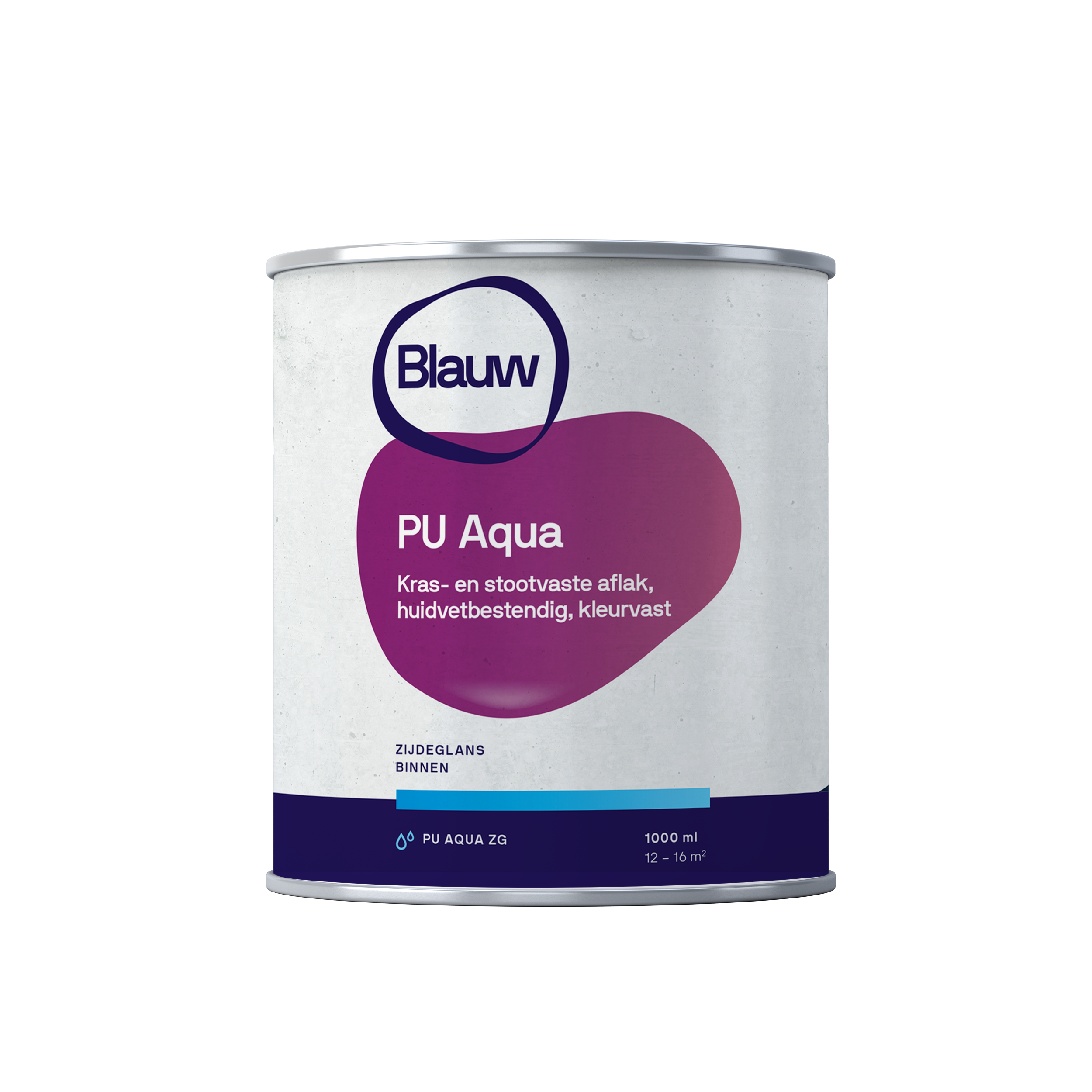 BLAUW PU Aqua Aflak - Zijdeglans 2 BLAUW PU Aqua Aflak - Zijdeglans