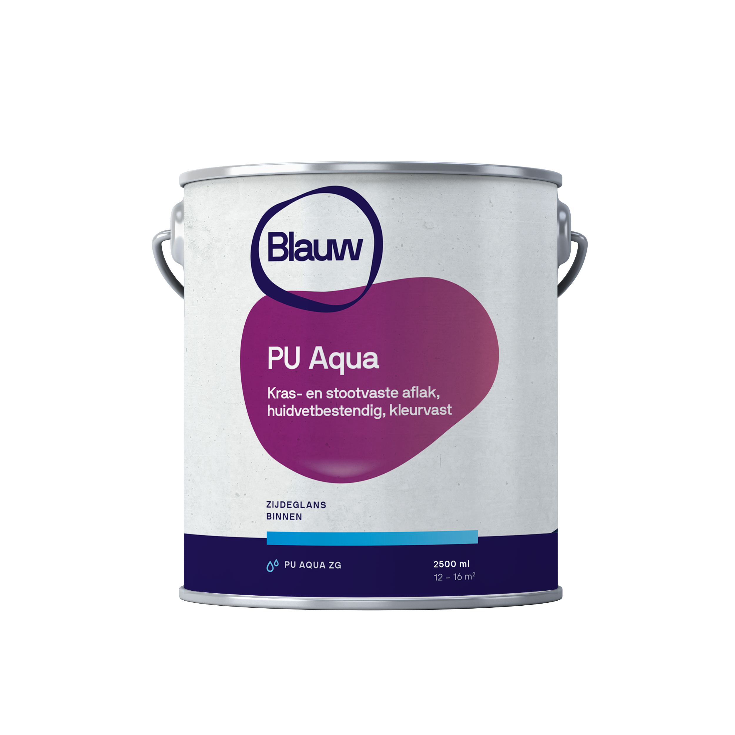 BLAUW PU Aqua Aflak - Zijdeglans 1 BLAUW PU Aqua Aflak - Zijdeglans